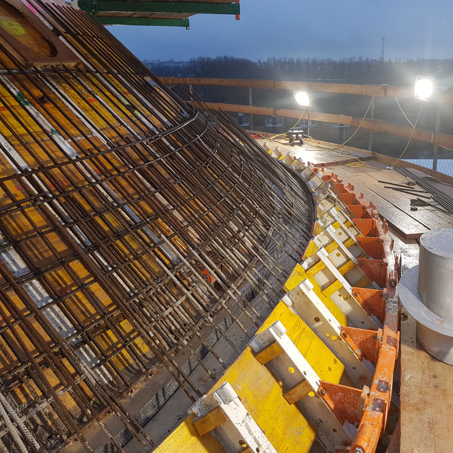 Anchor-free formwork systems on a construction site in Hanover