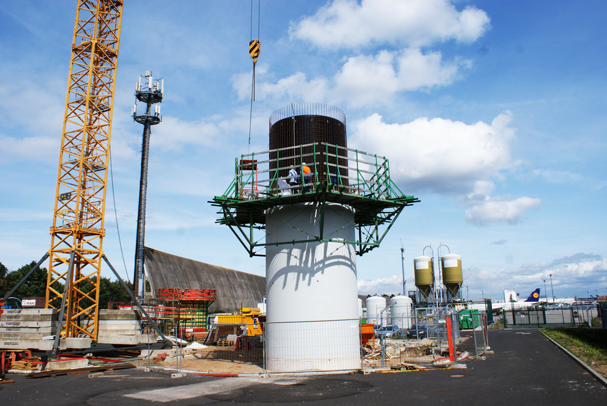 Radar tower formwork at Frankfurt Airport