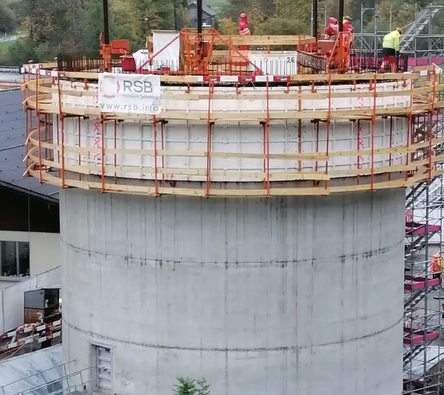 Digestion tower in Saanen / Switzerland